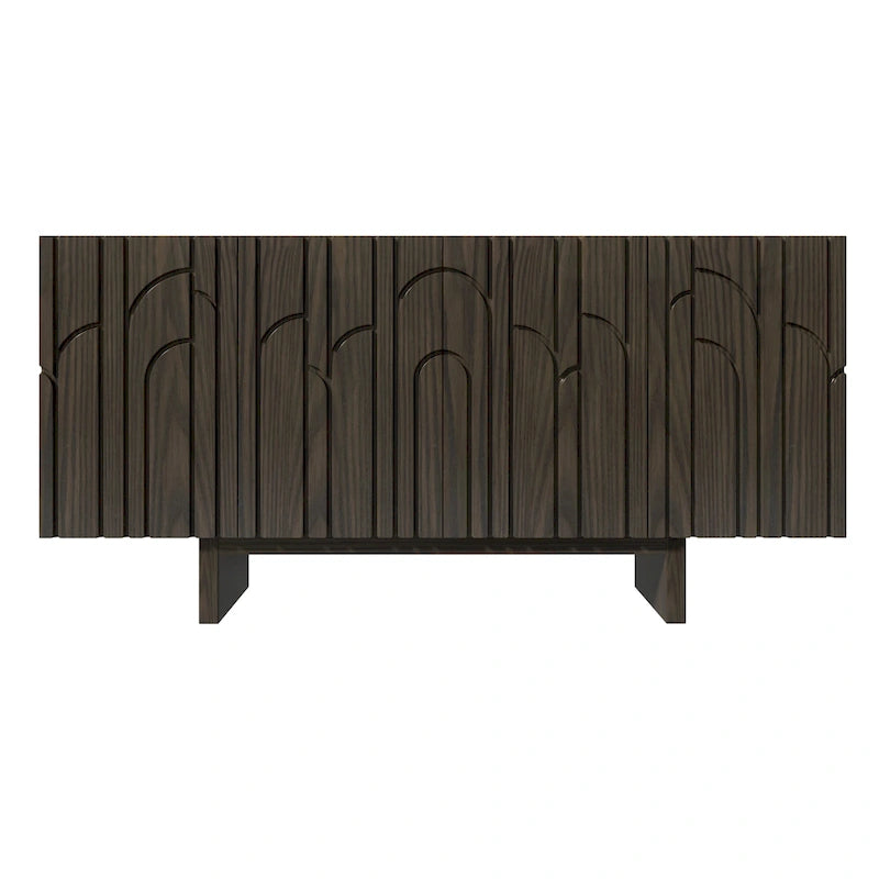 Clihome Modern Wood Storage Buffet Sideboard with 4 Doors