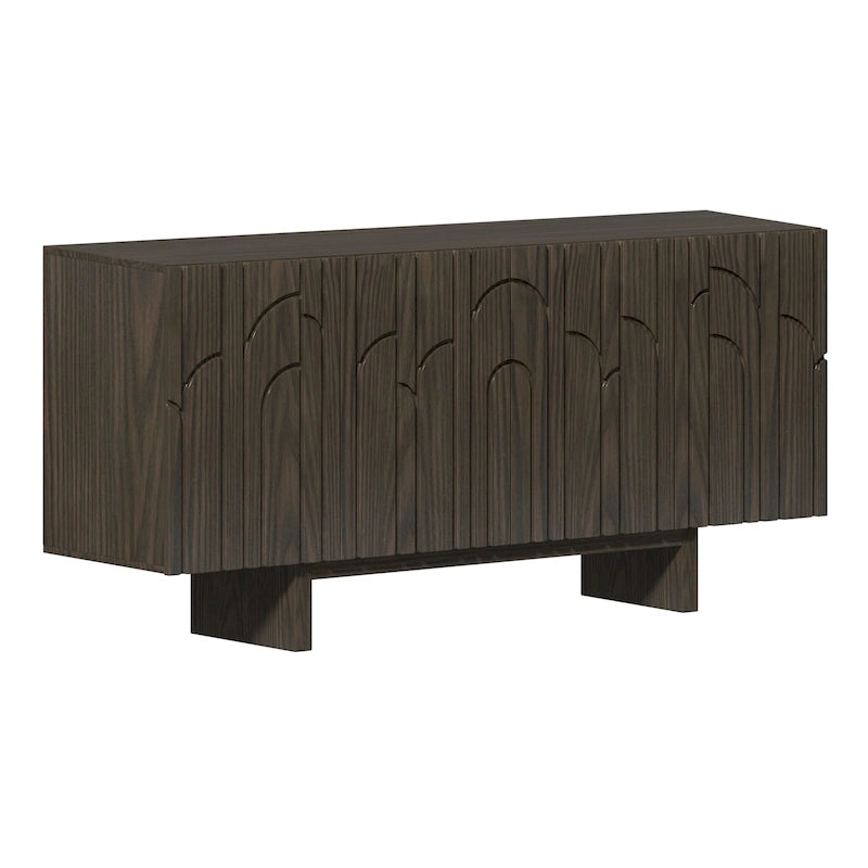 Clihome Modern Wood Storage Buffet Sideboard with 4 Doors