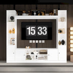 Entertainment Hub w/Fireplace Insert Compatibility Sleek Media Center