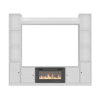 Entertainment Hub w/Fireplace Insert Compatibility Sleek Media Center