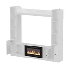 Entertainment Hub w/Fireplace Insert Compatibility Sleek Media Center