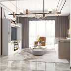 Entertainment Hub w/Fireplace Insert Compatibility Sleek Media Center