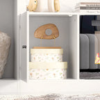 Entertainment Hub w/Fireplace Insert Compatibility Sleek Media Center