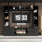 Entertainment Hub w/Fireplace Insert Compatibility Sleek Media Center