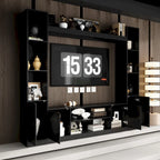 Entertainment Hub w/Fireplace Insert Compatibility Sleek Media Center