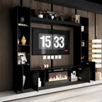 Entertainment Hub w/Fireplace Insert Compatibility Sleek Media Center