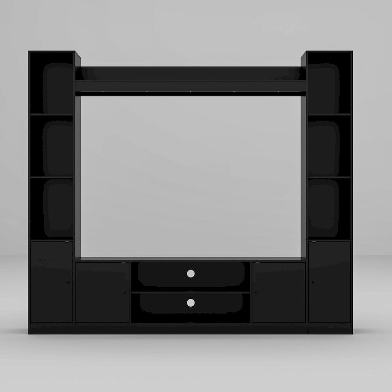 Entertainment Hub w/Fireplace Insert Compatibility Sleek Media Center