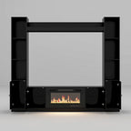 Entertainment Hub w/Fireplace Insert Compatibility Sleek Media Center