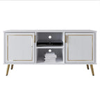 CraftPorch Elegant Modern Gold Metal Legs TV Stand Console