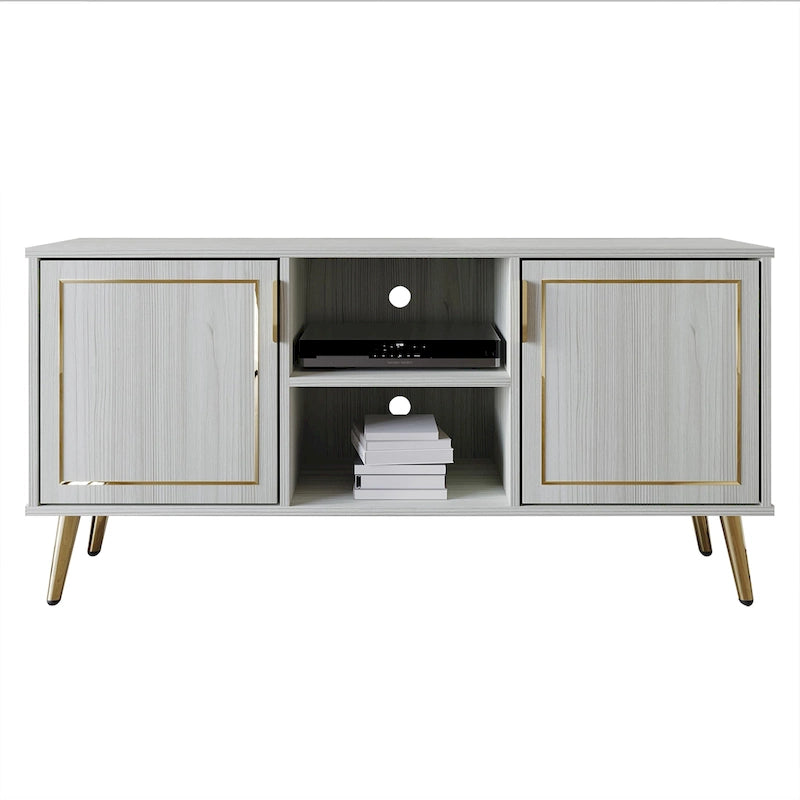 CraftPorch Elegant Modern Gold Metal Legs TV Stand Console