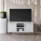 CraftPorch Elegant Modern Gold Metal Legs TV Stand Console
