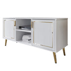 CraftPorch Elegant Modern Gold Metal Legs TV Stand Console