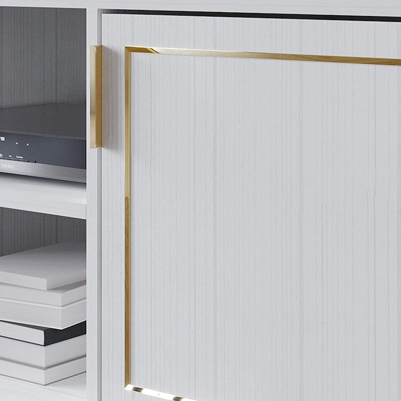 CraftPorch Elegant Modern Gold Metal Legs TV Stand Console