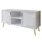 CraftPorch Elegant Modern Gold Metal Legs TV Stand Console