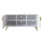 CraftPorch Elegant Modern Gold Metal Legs TV Stand Console
