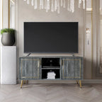 CraftPorch Elegant Modern Gold Metal Legs TV Stand Console