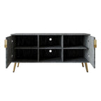 CraftPorch Elegant Modern Gold Metal Legs TV Stand Console