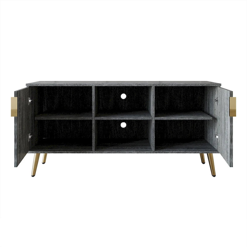 CraftPorch Elegant Modern Gold Metal Legs TV Stand Console
