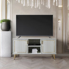CraftPorch Elegant Modern Gold Metal Legs TV Stand Console