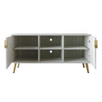 CraftPorch Elegant Modern Gold Metal Legs TV Stand Console