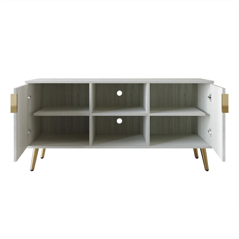 CraftPorch Elegant Modern Gold Metal Legs TV Stand Console