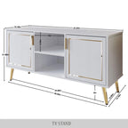 CraftPorch Elegant Modern Gold Metal Legs TV Stand Console