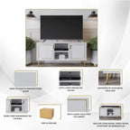 CraftPorch Elegant Modern Gold Metal Legs TV Stand Console