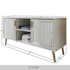 CraftPorch Elegant Modern Gold Metal Legs TV Stand Console