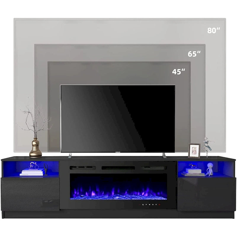 36 Electric Fireplace TV Stand, Entertainment Center & TV Console for TVs up to 80, Modern Fireplace Heater for Living Room