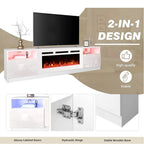 36 Electric Fireplace TV Stand, Entertainment Center & TV Console for TVs up to 80, Modern Fireplace Heater for Living Room