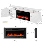 36 Electric Fireplace TV Stand, Entertainment Center & TV Console for TVs up to 80, Modern Fireplace Heater for Living Room