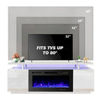 36 Electric Fireplace TV Stand, Entertainment Center & TV Console for TVs up to 80, Modern Fireplace Heater for Living Room