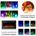 36 Electric Fireplace TV Stand, Entertainment Center & TV Console for TVs up to 80, Modern Fireplace Heater for Living Room