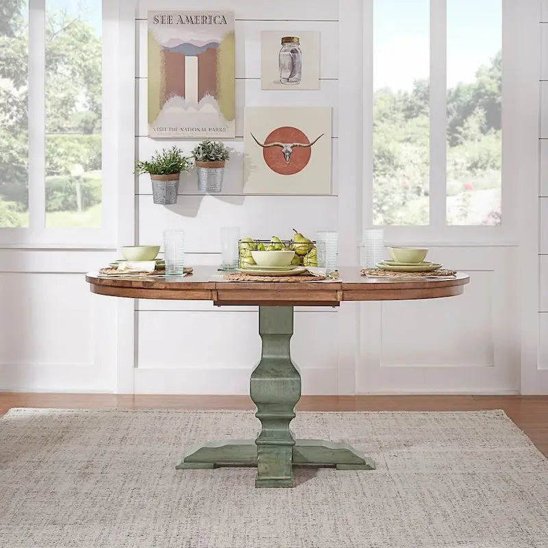 Eleanor Two-tone Oval Solid Wood Dining Table by iNSPIRE Q Classic