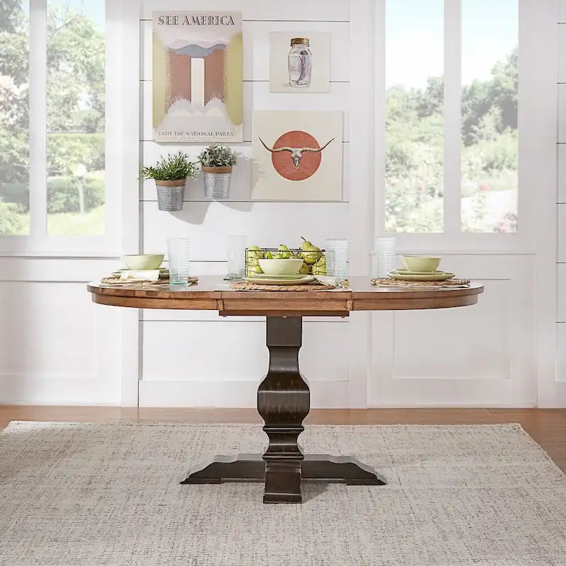 Eleanor Two-tone Oval Solid Wood Dining Table by iNSPIRE Q Classic