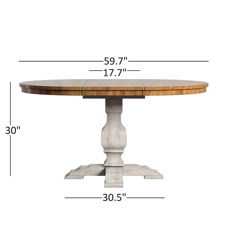 Eleanor Two-tone Oval Solid Wood Dining Table by iNSPIRE Q Classic