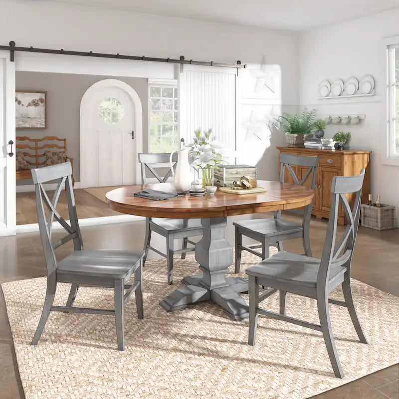 Eleanor Two-tone Oval Solid Wood Dining Table by iNSPIRE Q Classic