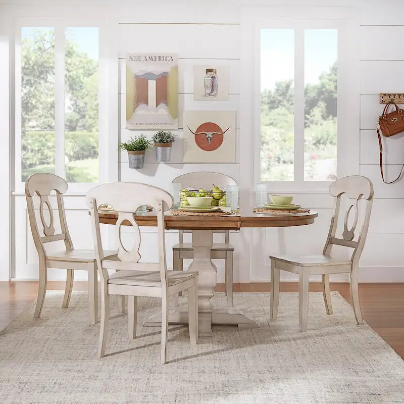 Eleanor Two-tone Oval Solid Wood Dining Table by iNSPIRE Q Classic