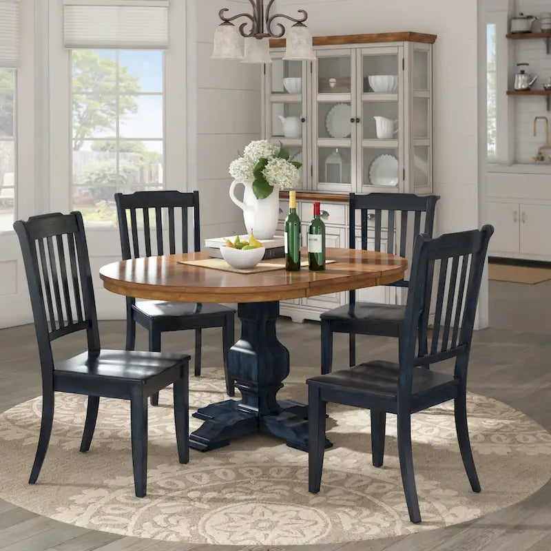 Eleanor Two-tone Oval Solid Wood Dining Table by iNSPIRE Q Classic