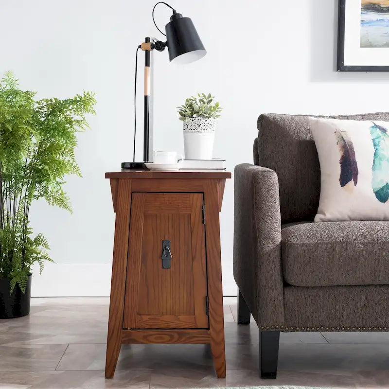 Leick Home Traditional Solid Wood Mission Cabinet End Table