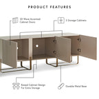 DH BASIC Modern 60-inch 3-Door Storage TV Stand by Denhour