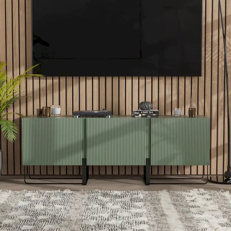 DH BASIC Modern 60-inch 3-Door Storage TV Stand by Denhour