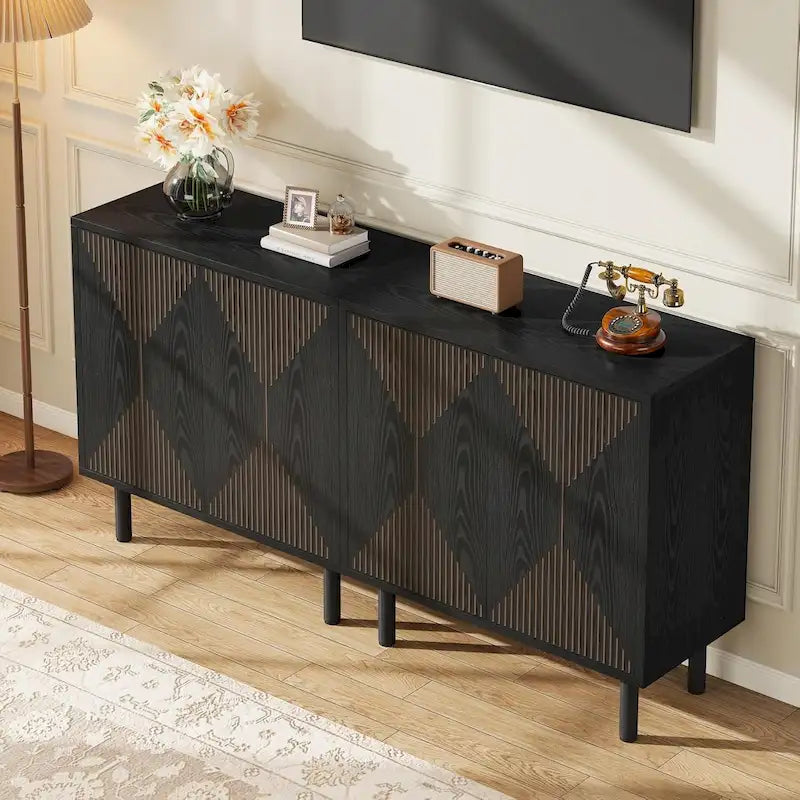 58 Inches Sideboard Buffet Cabinet with Doors Freestanding Storage Cabinet