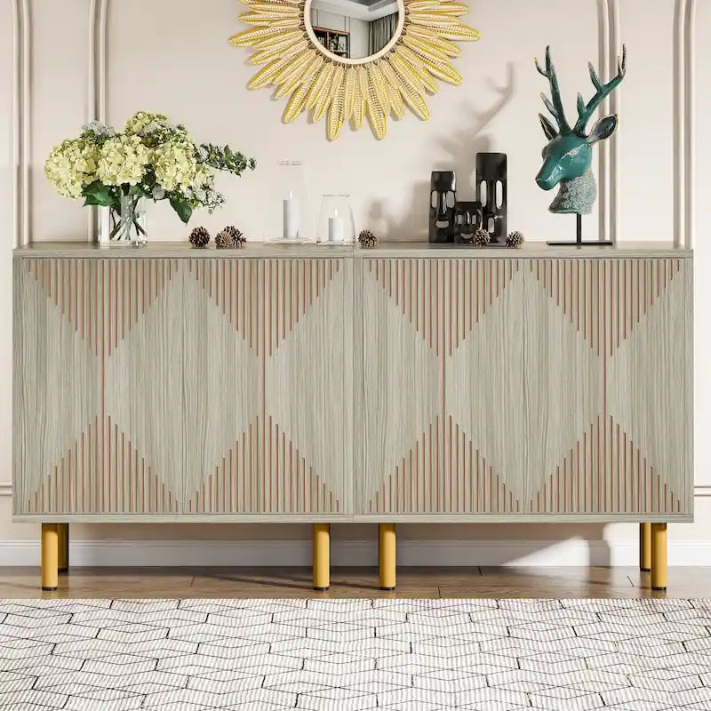 58 Inches Sideboard Buffet Cabinet with Doors Freestanding Storage Cabinet