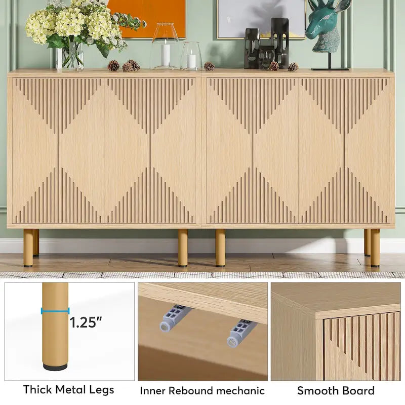 58 Inches Sideboard Buffet Cabinet with Doors Freestanding Storage Cabinet