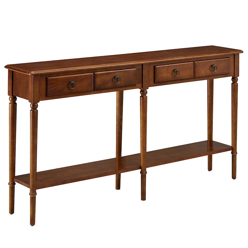 Leick Home Coastal One Drawer Narrow Hall Console Sofa Table