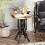 COZAYH Rustic Farmhouse End Table, Natural Top Side Table for Family, Dinning or Living Room, Handcrafted Finish, Modern