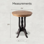 COZAYH Rustic Farmhouse End Table, Natural Top Side Table for Family, Dinning or Living Room, Handcrafted Finish, Modern