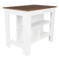 TUHOME Cala 3-Shelf Wooden Casual Kitchen Island