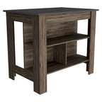 TUHOME Cala 3-Shelf Wooden Casual Kitchen Island
